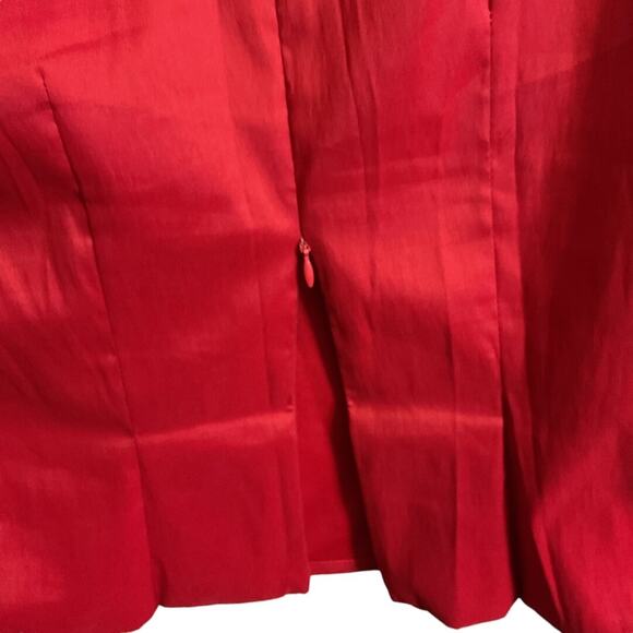 J. R. Nites by Caliendo Jacket Size 10 Vintage Red Rhinestone Buckle Zip Back - Picture 12 of 15